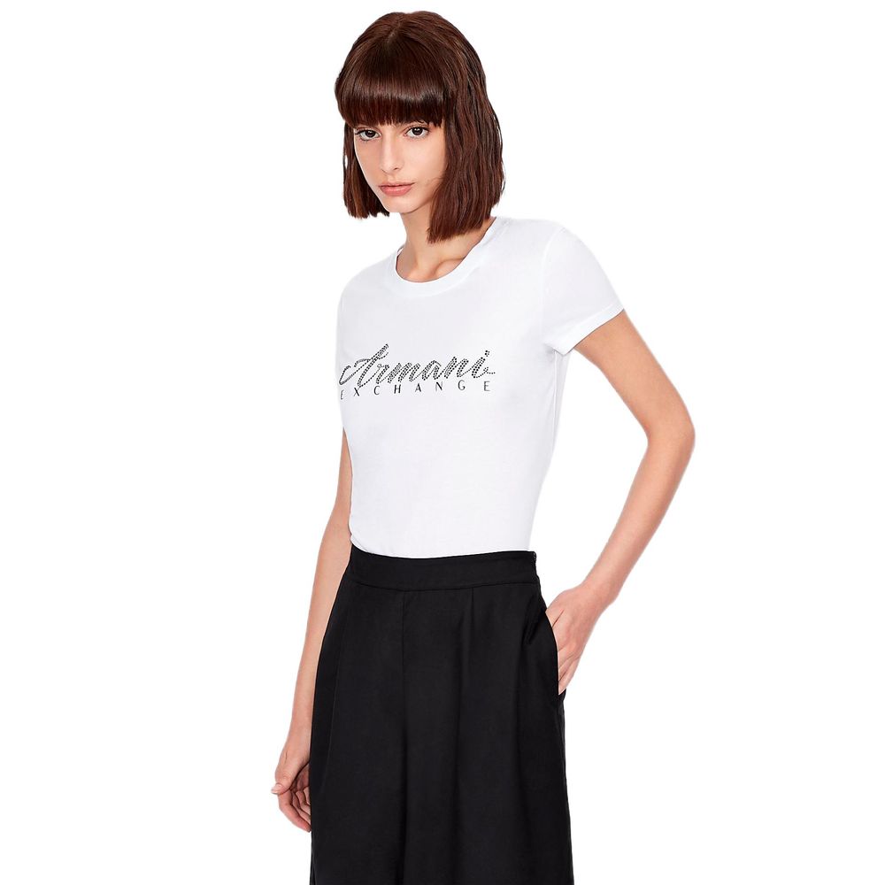 Armani Exchange White Cotton T-Shirt