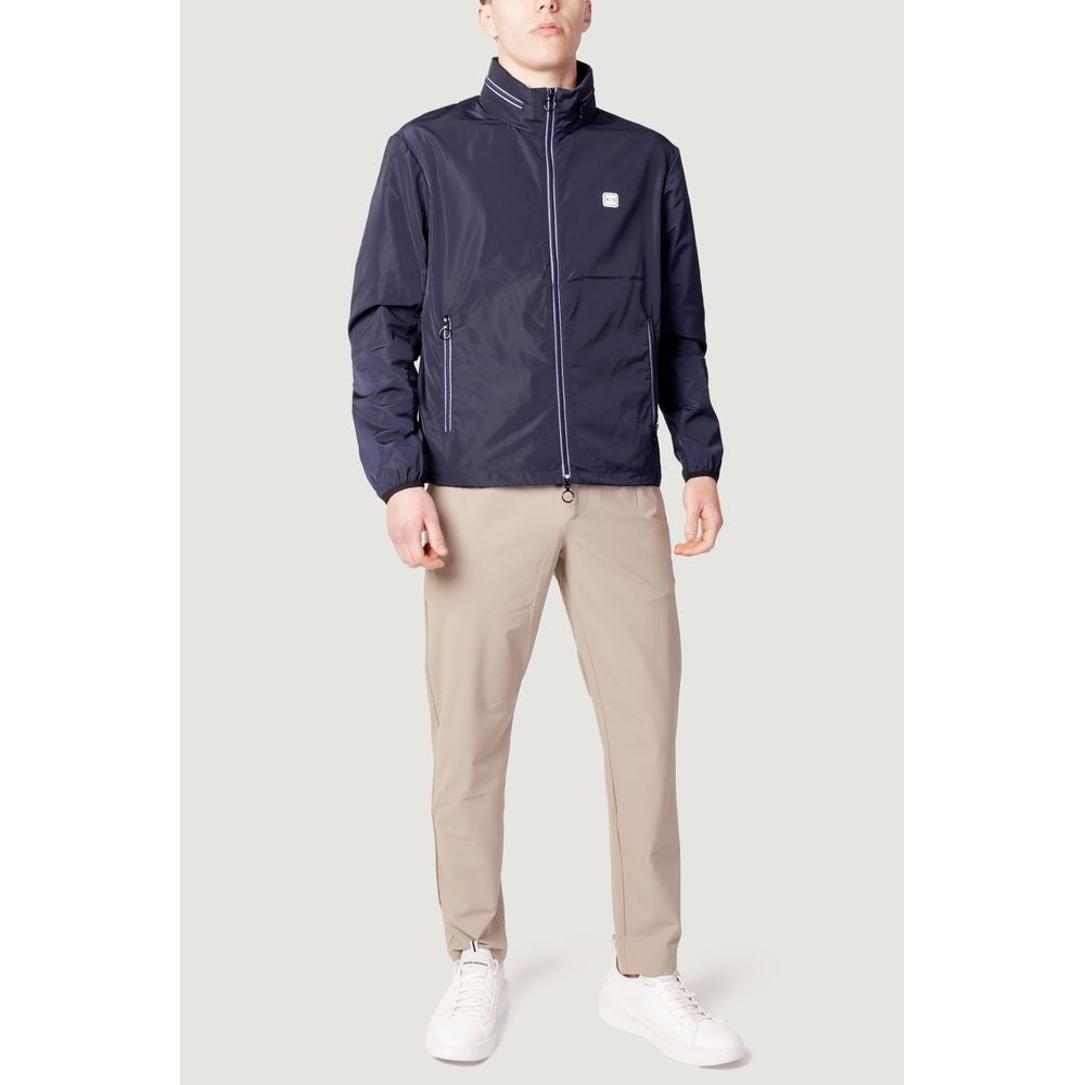Armani Exchange Blue Polyester Jackets & Coat