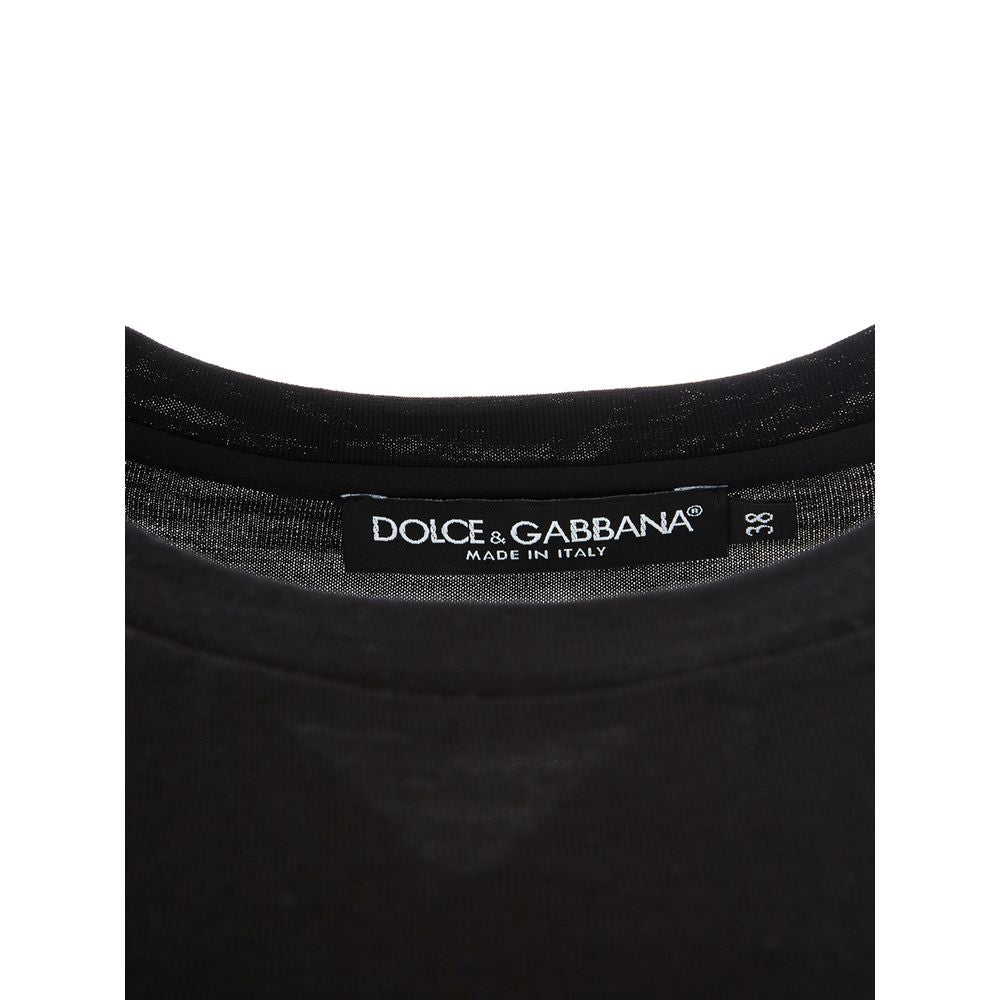 Dolce & Gabbana Black Cotton T-Shirt