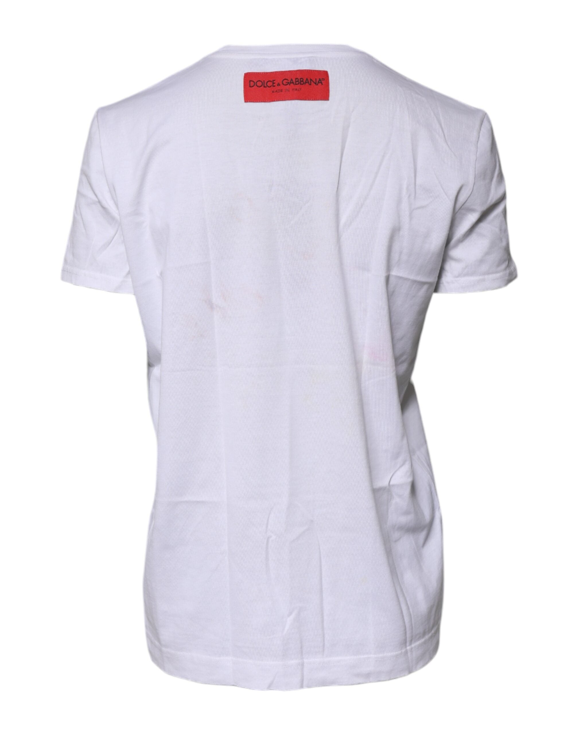 Dolce & Gabbana White Cotton DG Floral Embroidered Top T-shirt