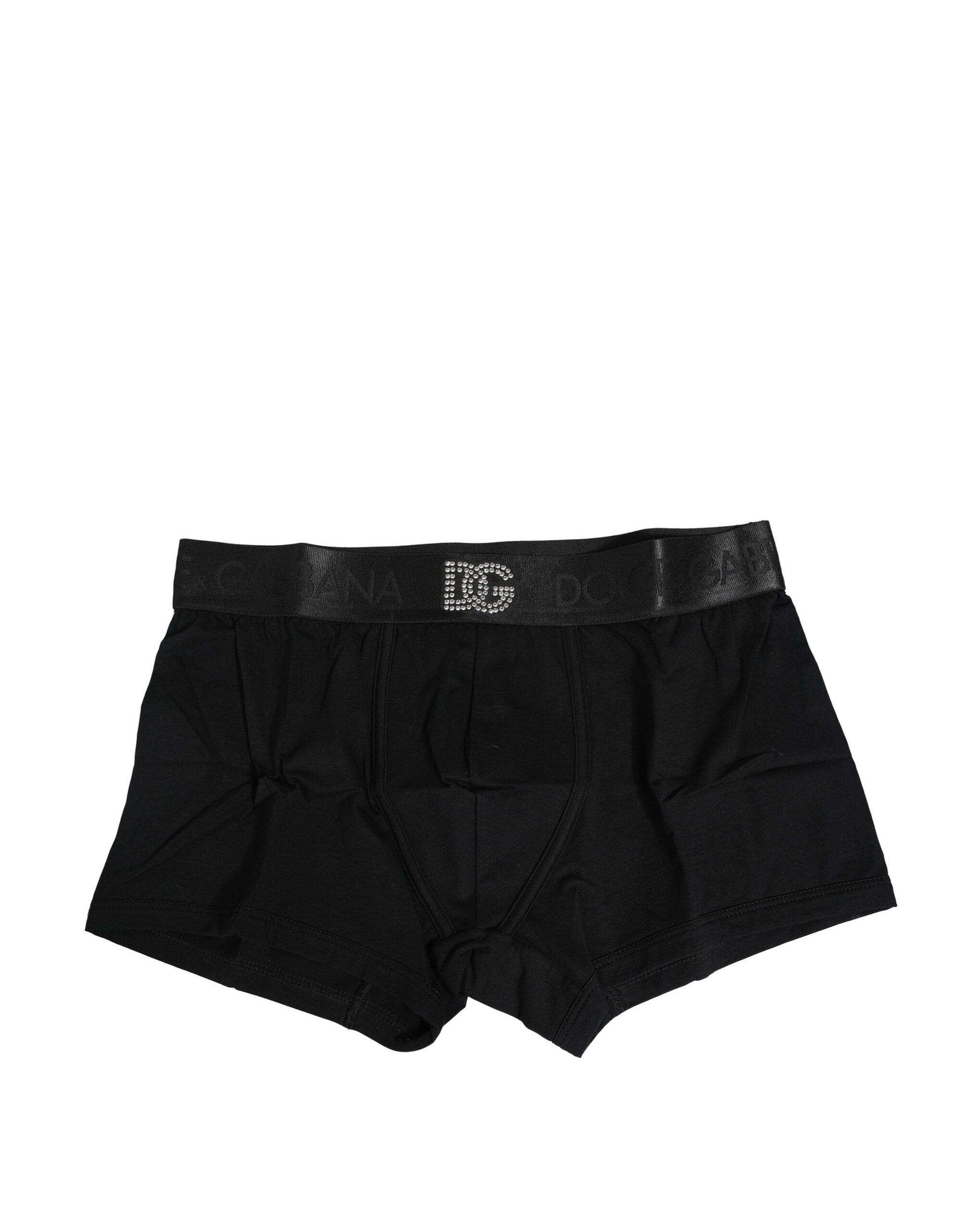 Dolce & Gabbana Black Cotton DG Embellish Logo Boxer Underwear