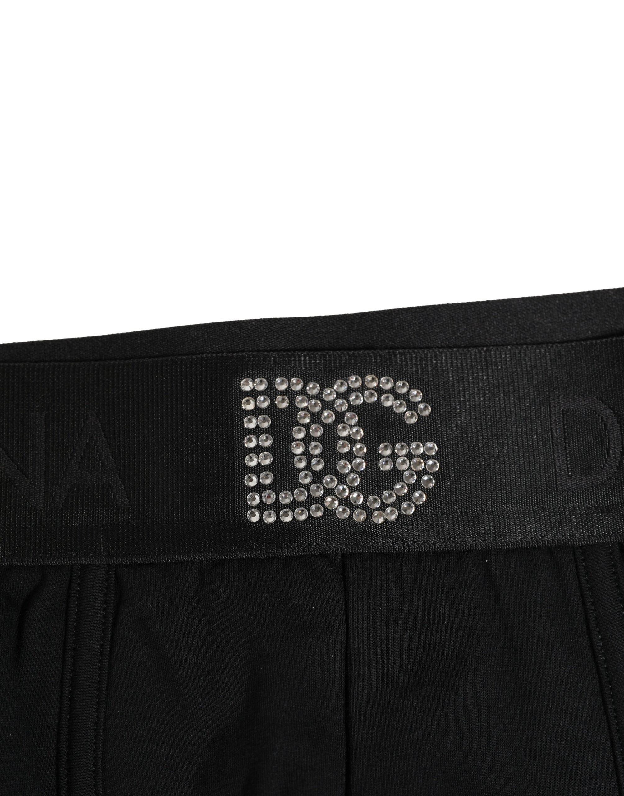 Dolce & Gabbana Black Cotton DG Embellish Logo Boxer Underwear