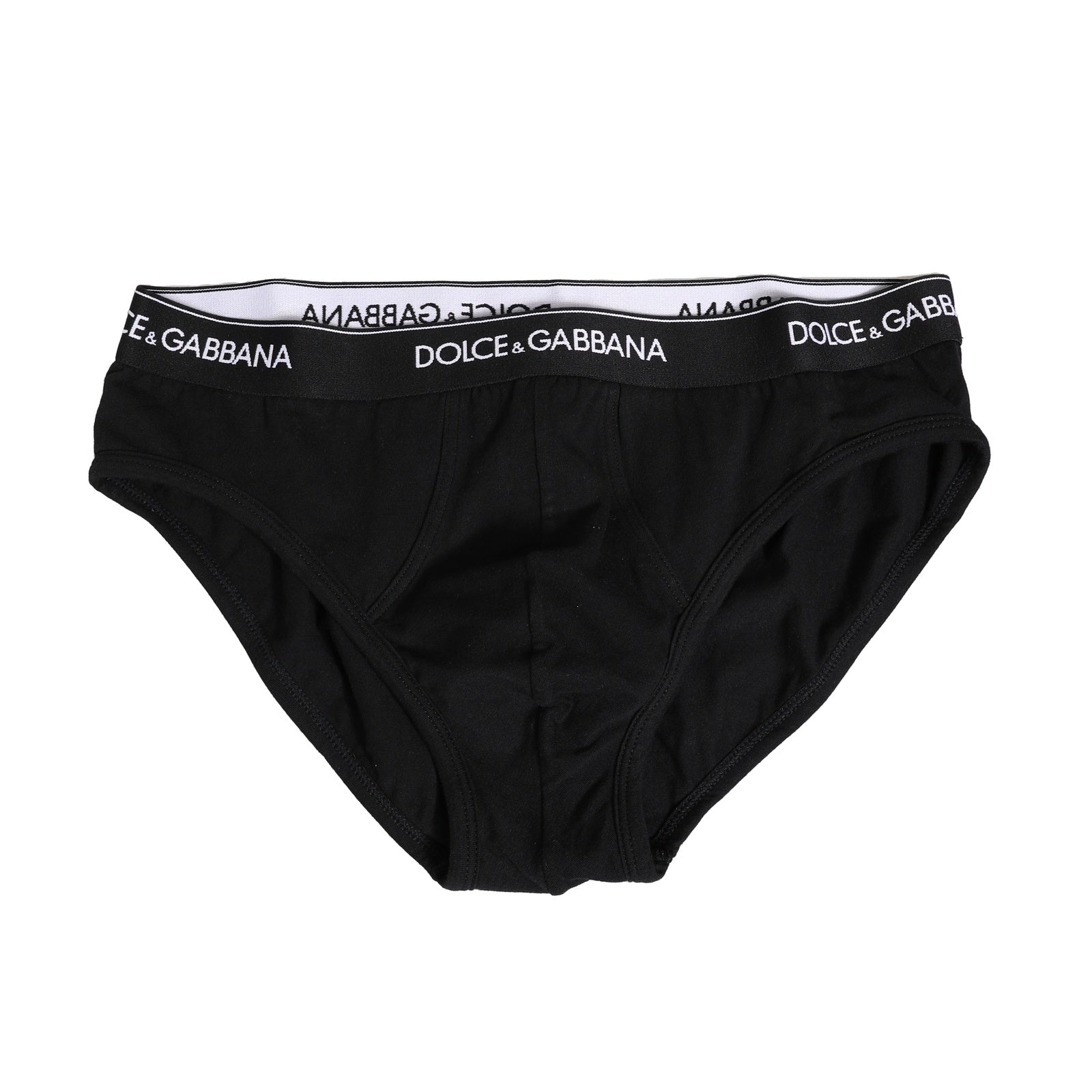 Dolce & Gabbana Black Cotton Stretch Regular Brief Underwear