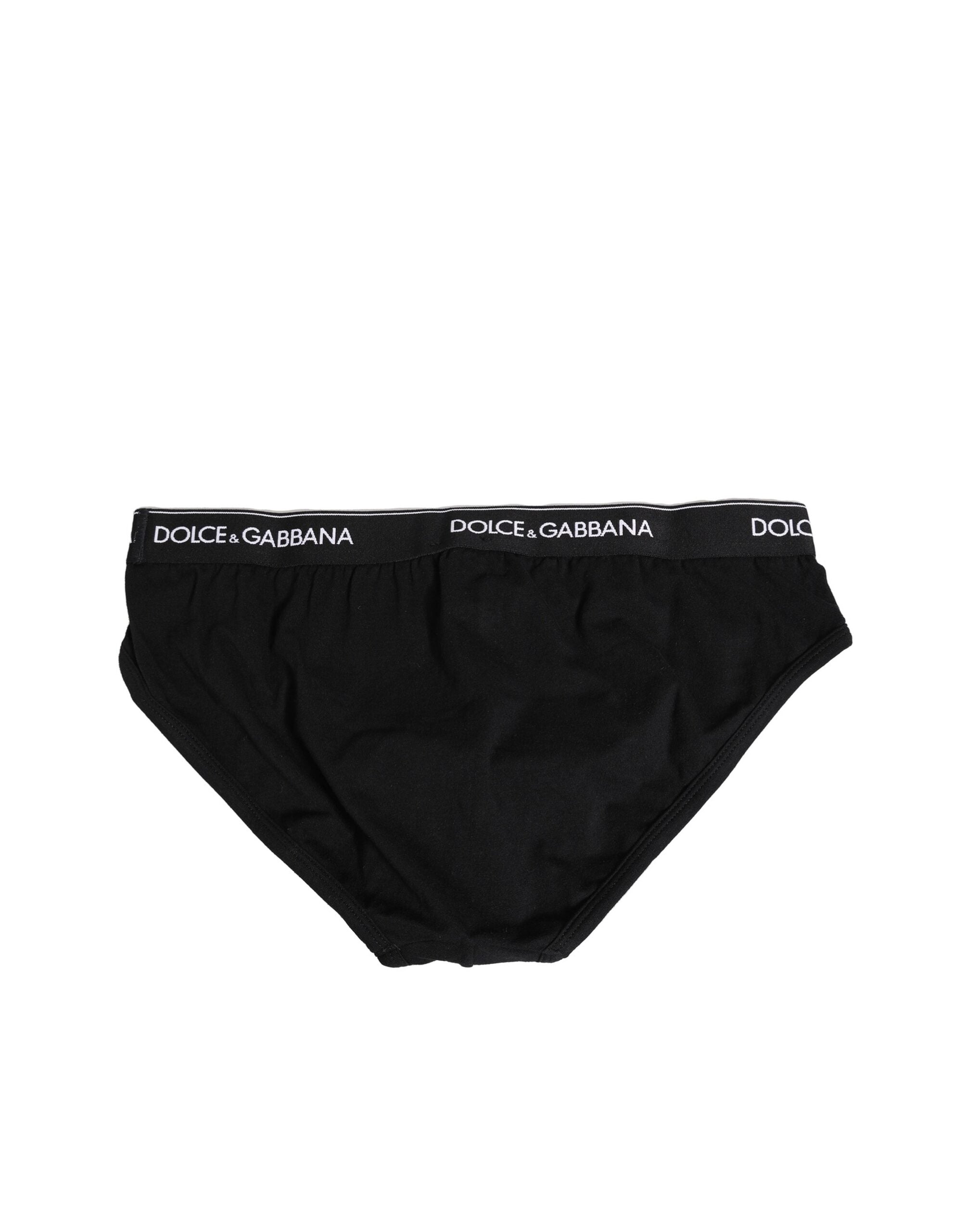 Dolce & Gabbana Black Cotton Stretch Regular Brief Underwear