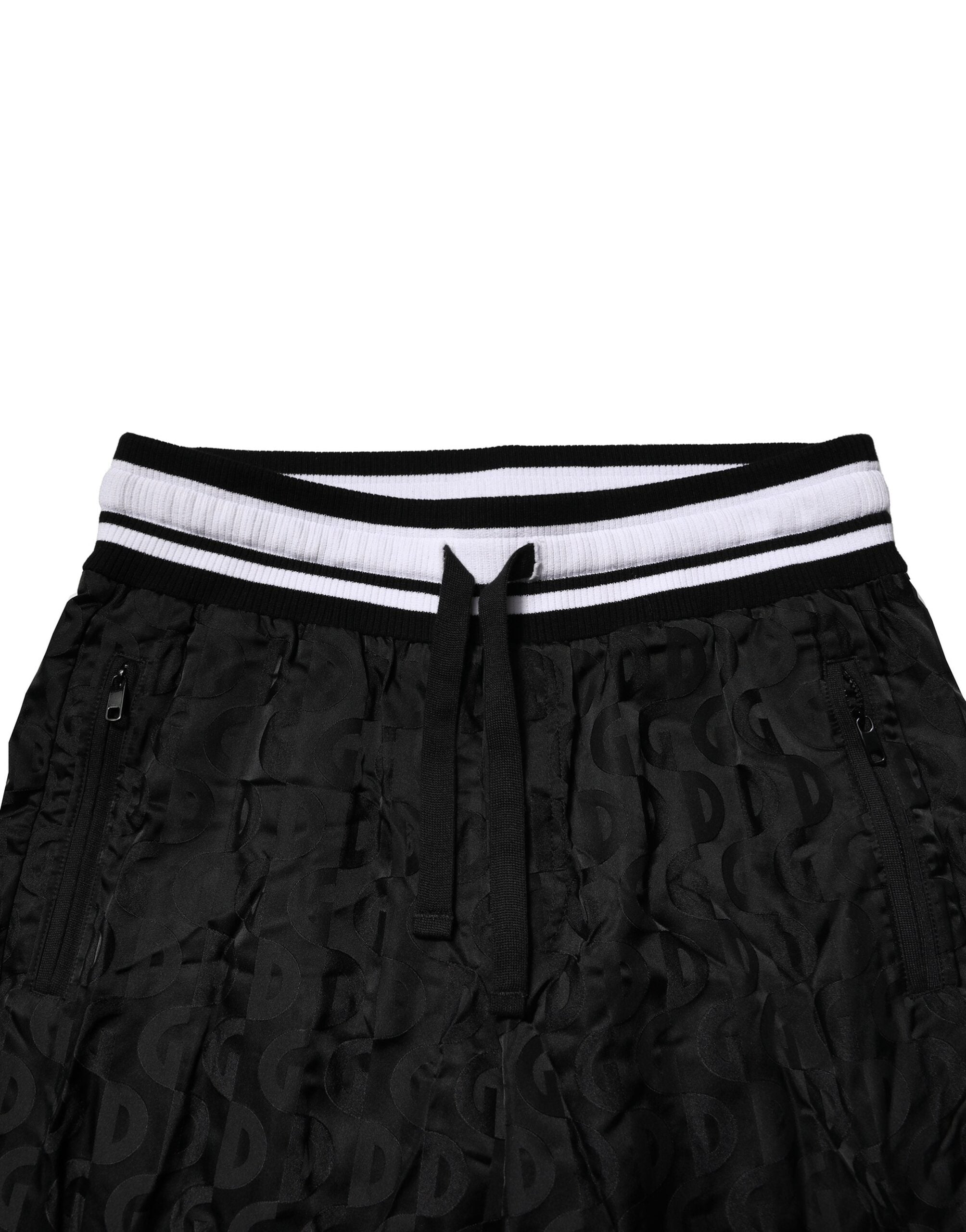 Dolce & Gabbana Black Nylon DG Monogram Jogger Pants