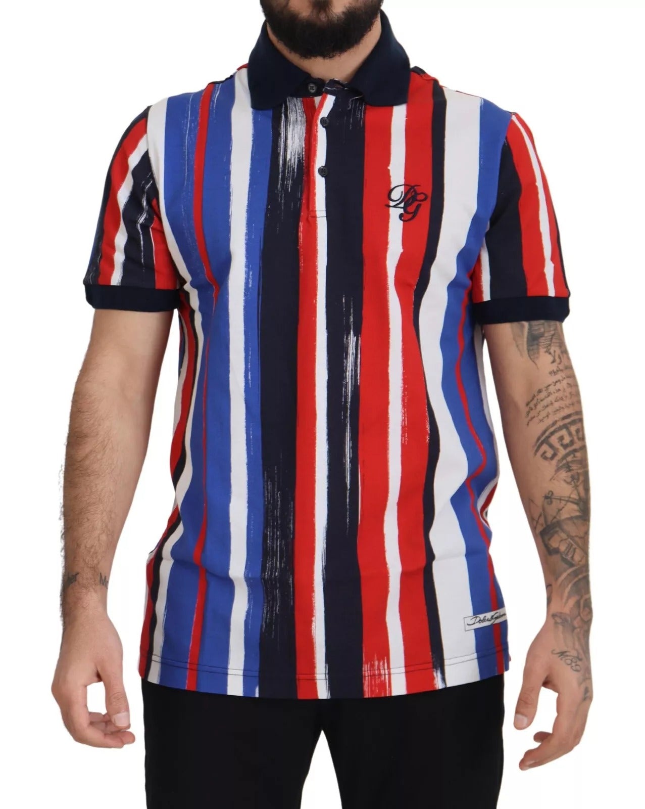 Dolce & Gabbana Multicolor Cotton Polo Top Men T-shirt