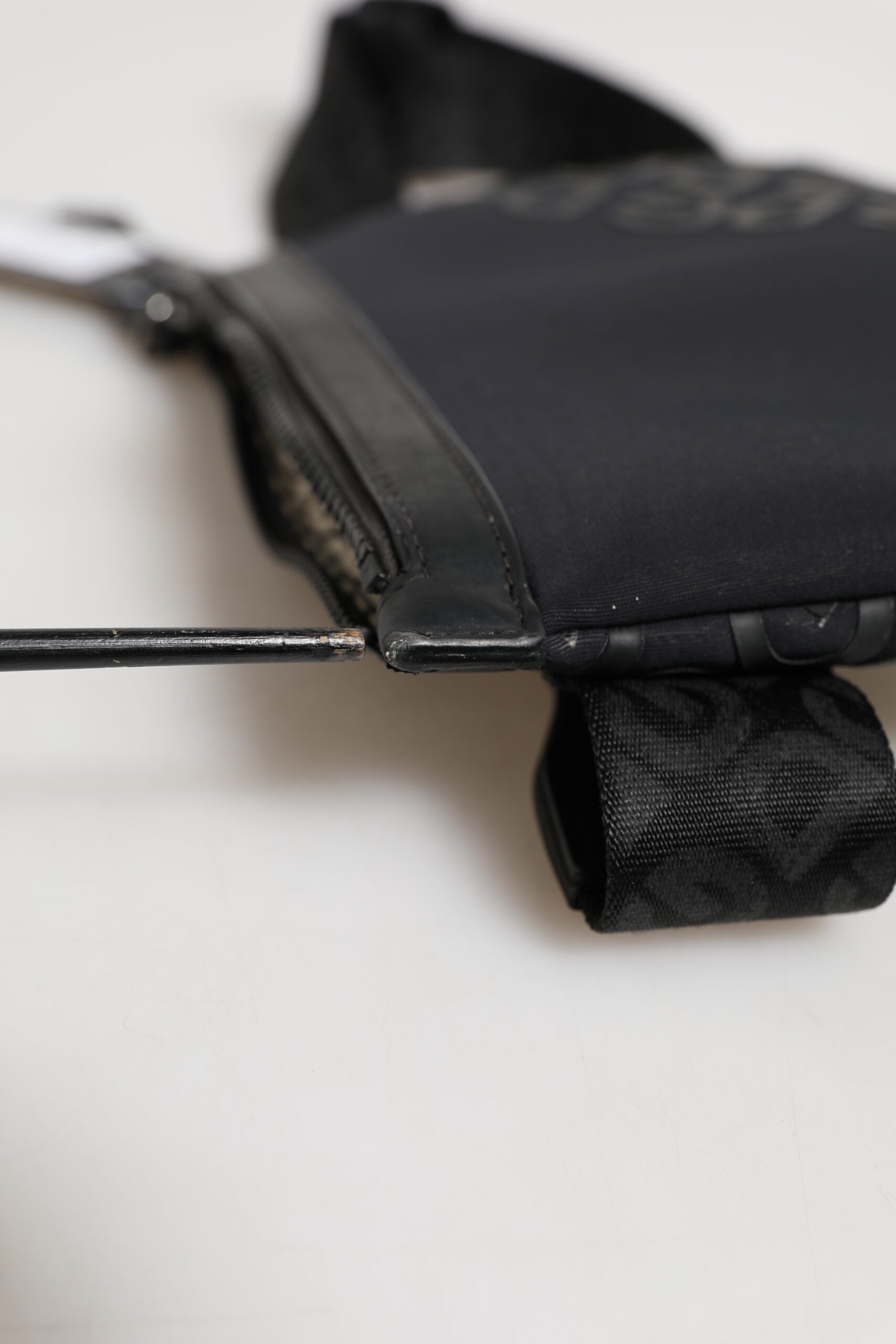 Dolce & Gabbana Black Logo Patch Shoulder Sling Pouch Clutch Bag