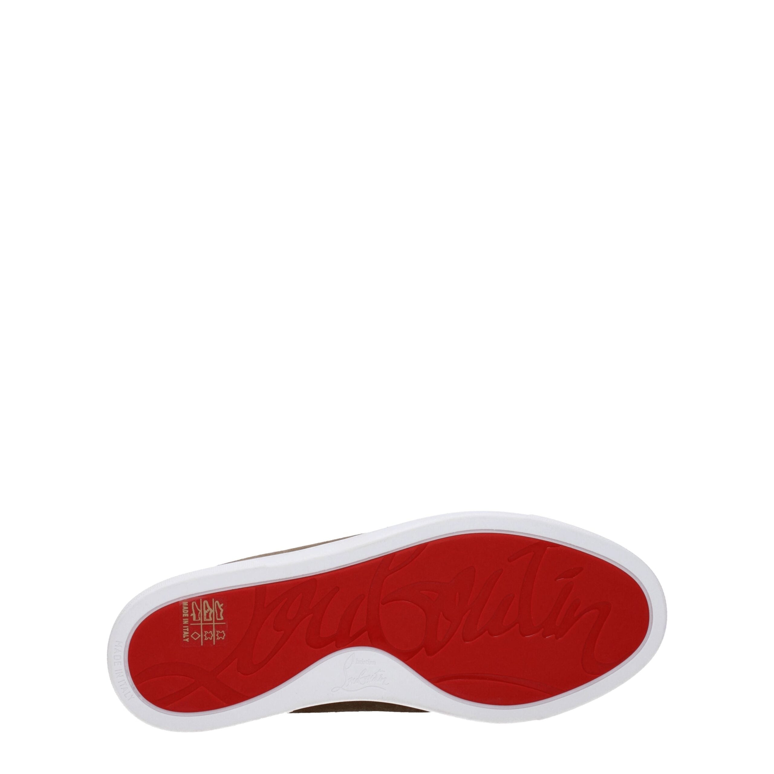 Christian Louboutin Beige Leather Slip-On Loafers