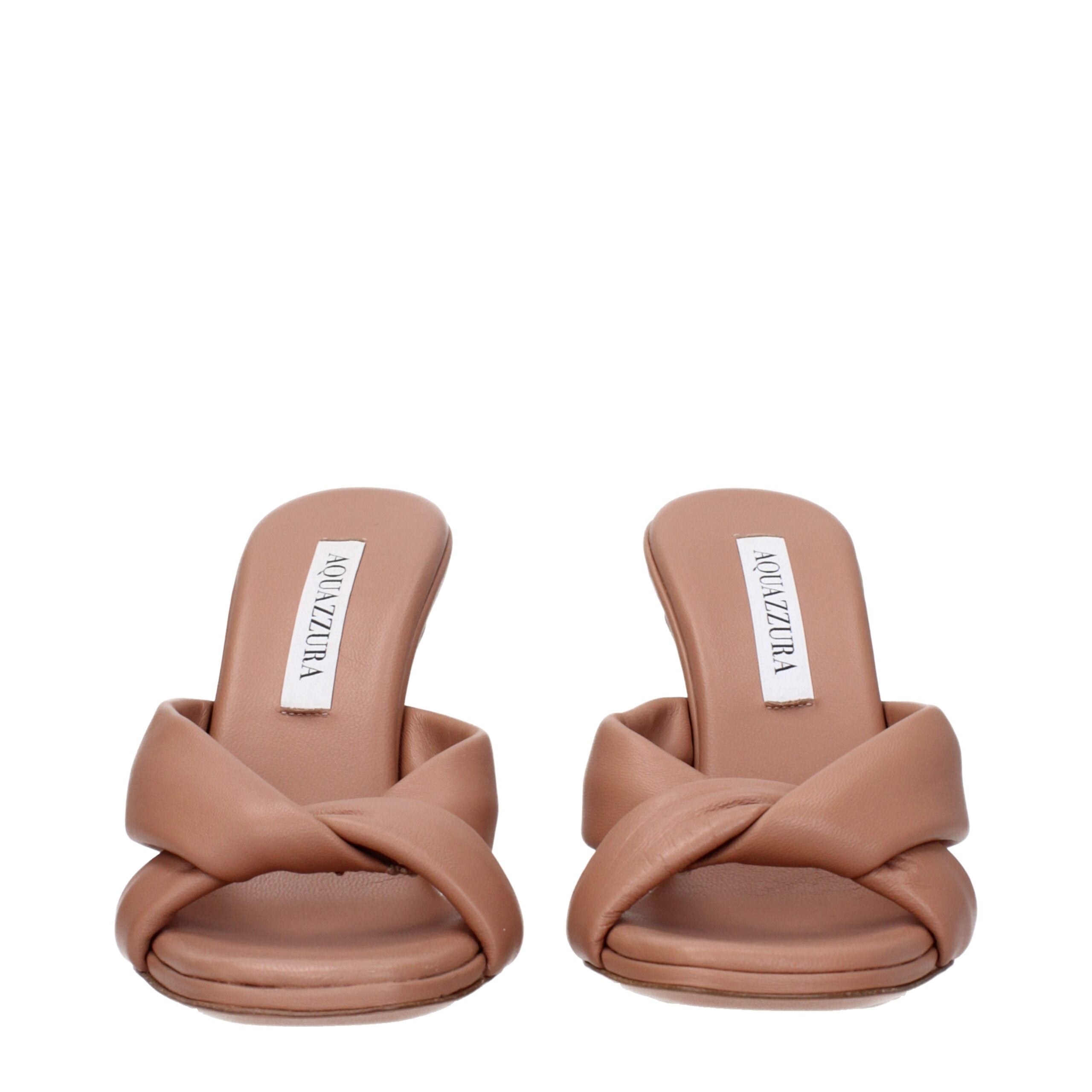 Aquazzura Beige Leather Sandal
